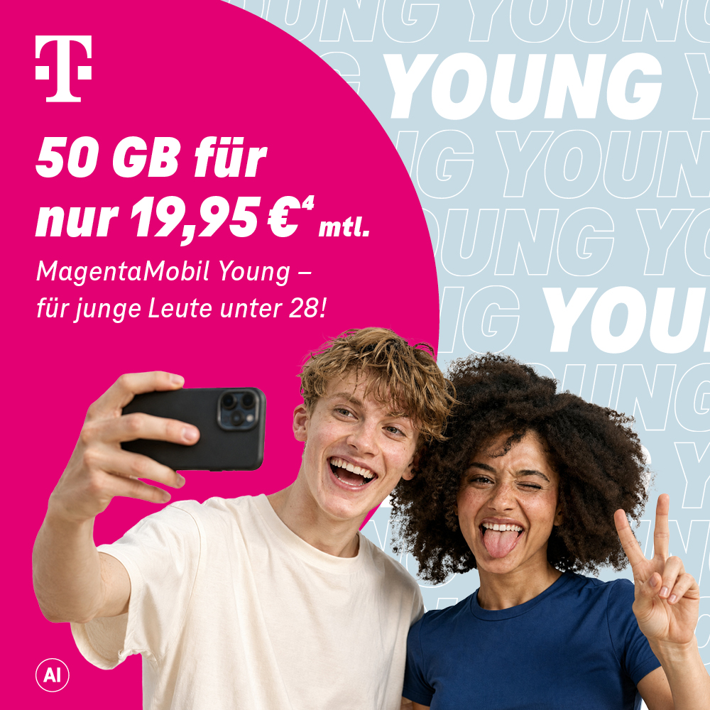 MagentaMobil Young – 50 GB für 19,95 € mtl.